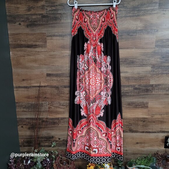 Vtg BONGO Floral Maxi Dress Size L Ethereal Boho Western Country Girl Boho NWT - Picture 1 of 10